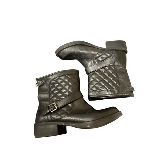 Matisse Homestead Black Leather Quilted Biker Moto Boots Womens 10 - Picture 6 of 8